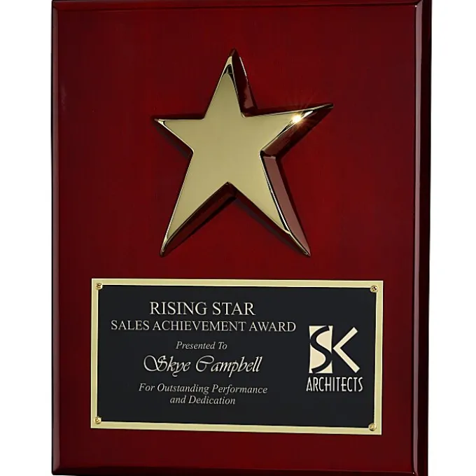 Gold Star Rosewood Plaque