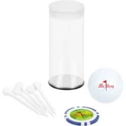 Golf Ball Tee Pack with Poker Chip