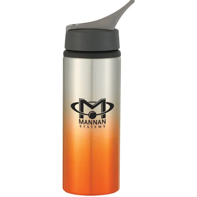 Gradient Color Aluminum Sport Bottle with Straw Lid - 24 oz - 24 hr