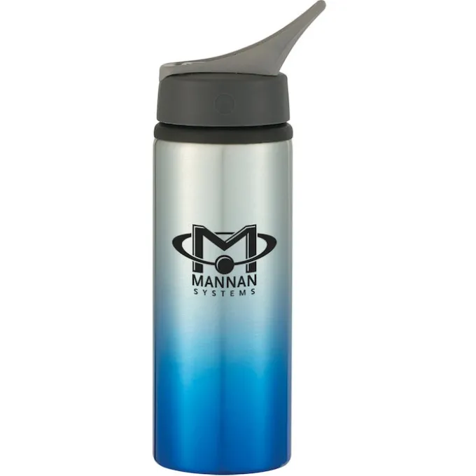 Gradient Color Aluminum Sport Bottle with Straw Lid - 24 oz - 24 hr