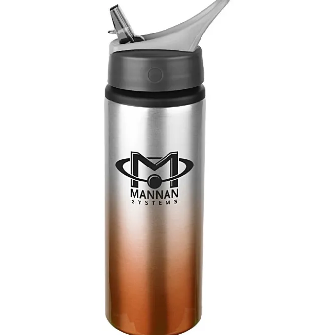 Gradient Color Aluminum Sport Bottle with Straw Lid - 24 oz - 24 hr