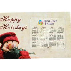 Greeting Card with Magnetic Calendar - Snowman