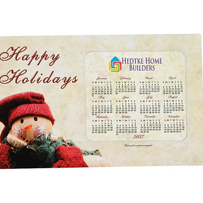 Greeting Card with Magnetic Calendar - Snowman