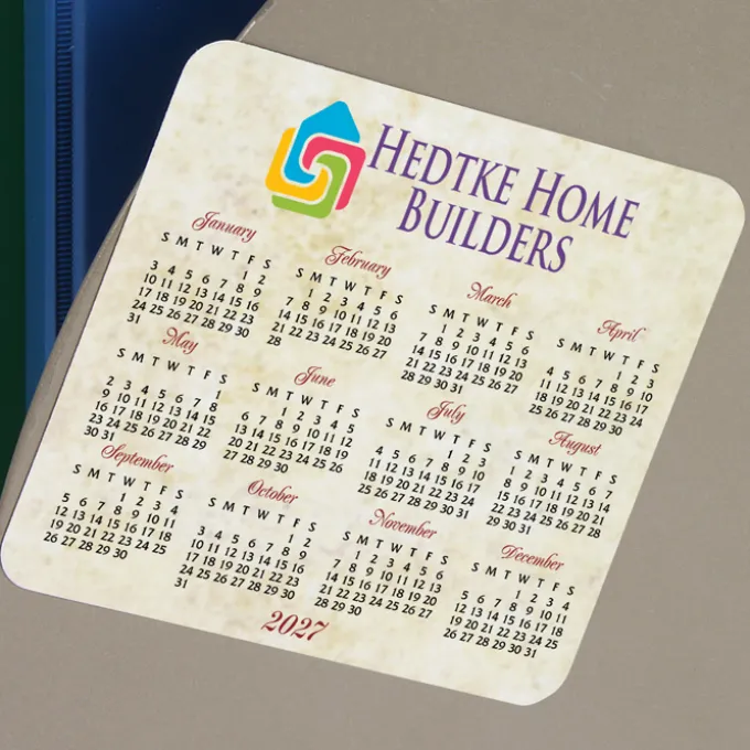 Greeting Card with Magnetic Calendar - Snowman