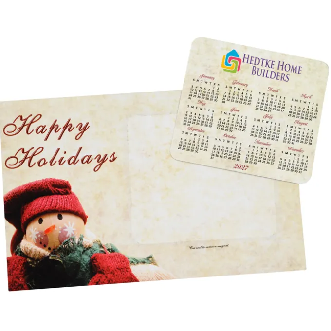 Greeting Card with Magnetic Calendar - Snowman