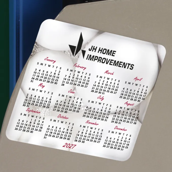 Greeting Card with Magnetic Calendar - Ornaments