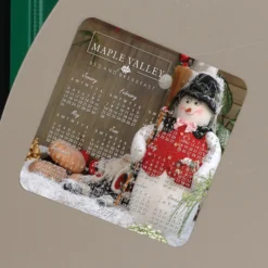 Greeting Card with Magnetic Calendar - Snowman