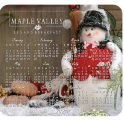 Greeting Card with Magnetic Calendar - Snowman