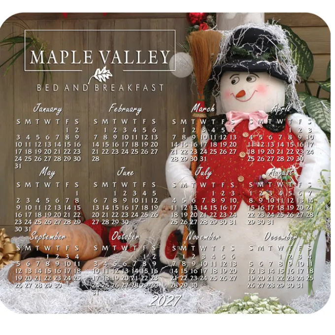 Greeting Card with Magnetic Calendar - Snowman