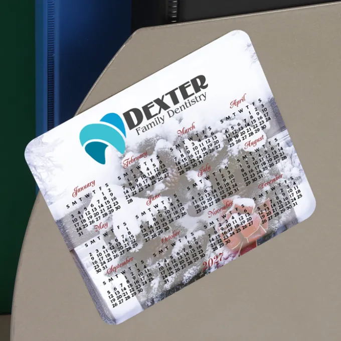 Greeting Card with Magnetic Calendar - Winter