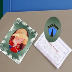 Greeting Card with Magnetic Photo Frame - Holiday Evergreen