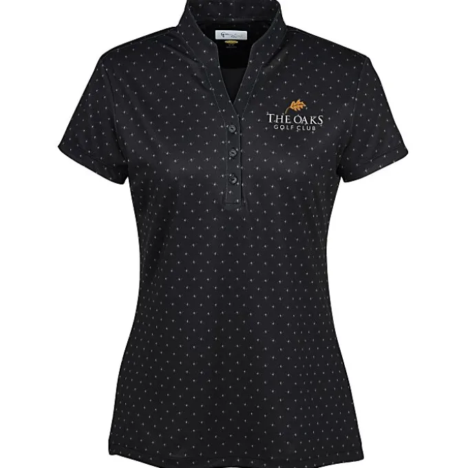 Greg Norman Micro Pique Spinner Print Polo - Ladies'