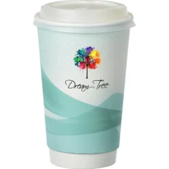 Groovy Full Color Insulated Paper Cup with Lid- 16 oz.