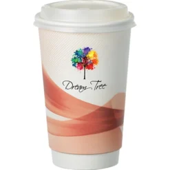 Groovy Full Color Insulated Paper Cup with Lid- 16 oz.
