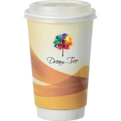 Groovy Full Color Insulated Paper Cup with Lid- 16 oz.