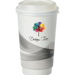 Groovy Full Color Insulated Paper Cup with Lid- 16 oz.