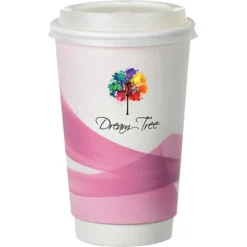 Groovy Full Color Insulated Paper Cup with Lid- 16 oz.
