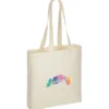 Gusseted Cotton Sheeting Tote - Natural - Full Color