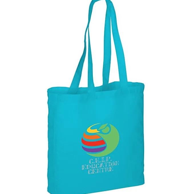 Gusseted Cotton Sheeting Tote - Color- Full Color