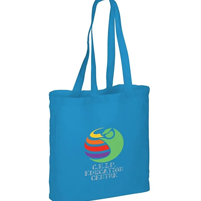 Gusseted Cotton Sheeting Tote - Color- Full Color