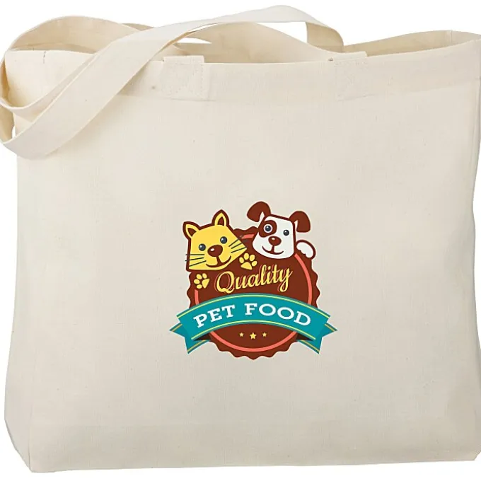 Gusseted Organic Cotton Sheeting Tote - Full Color