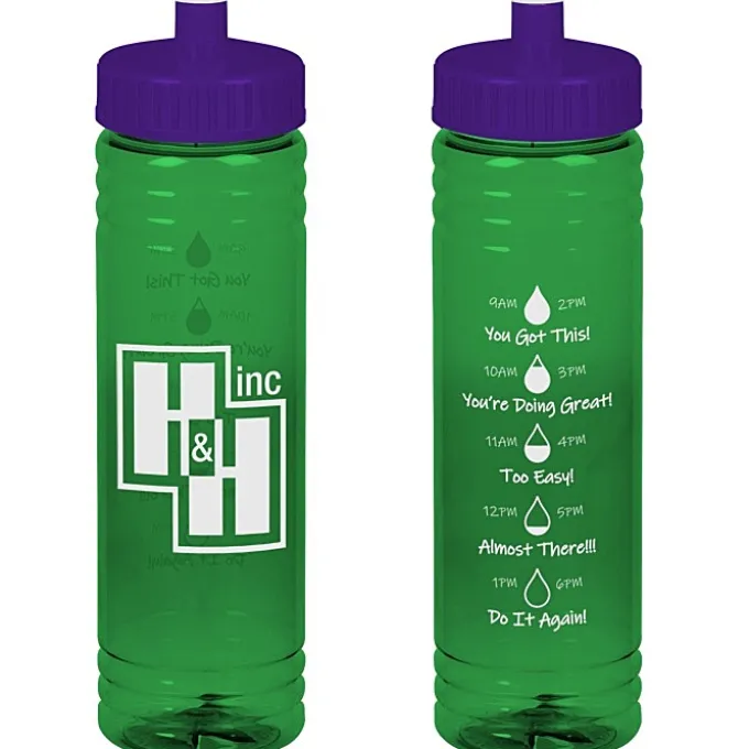 Halcyon Water Bottle with Droplet Graphics - 24 oz