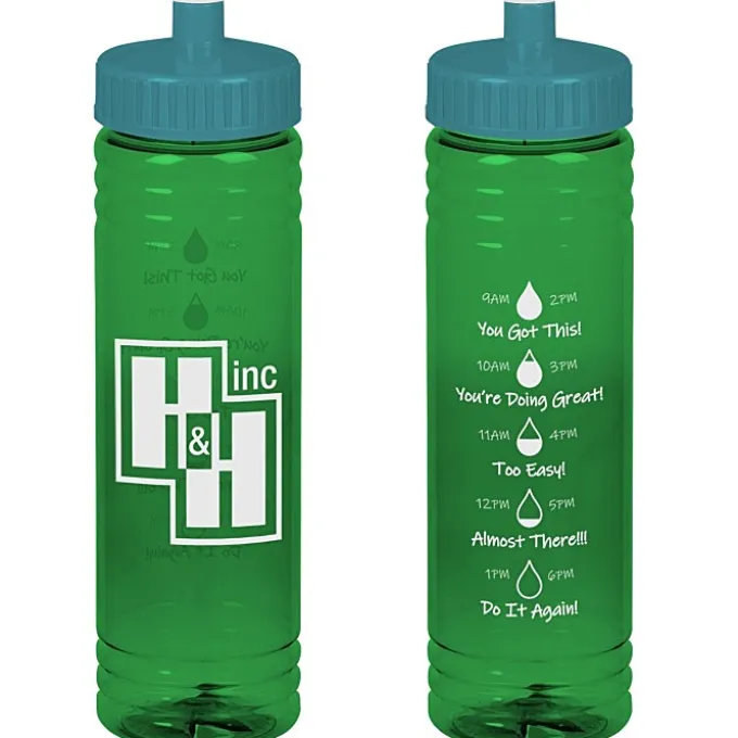 Halcyon Water Bottle with Droplet Graphics - 24 oz