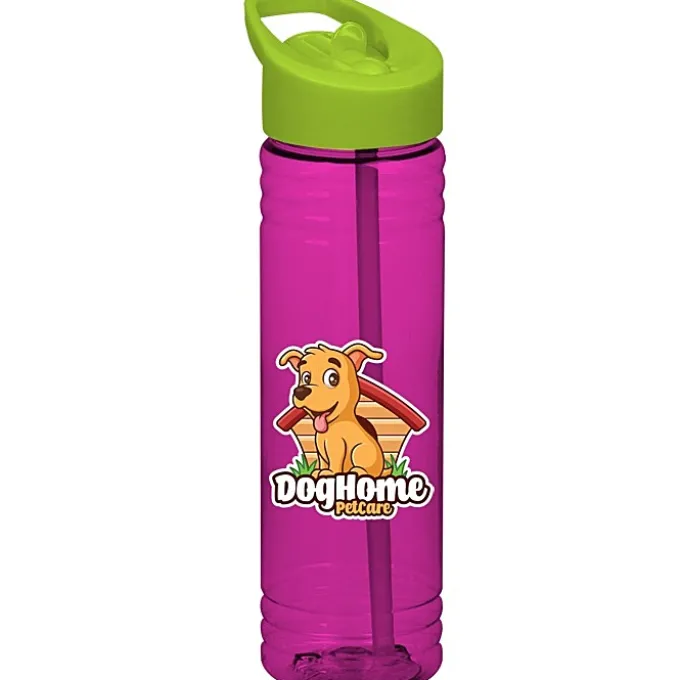 Halcyon Water Bottle with Flip Straw Lid - 24 oz - Full Color