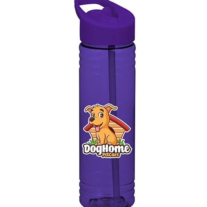 Halcyon Water Bottle with Flip Straw Lid - 24 oz - Full Color