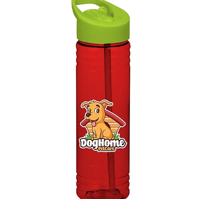 Halcyon Water Bottle with Flip Straw Lid - 24 oz - Full Color