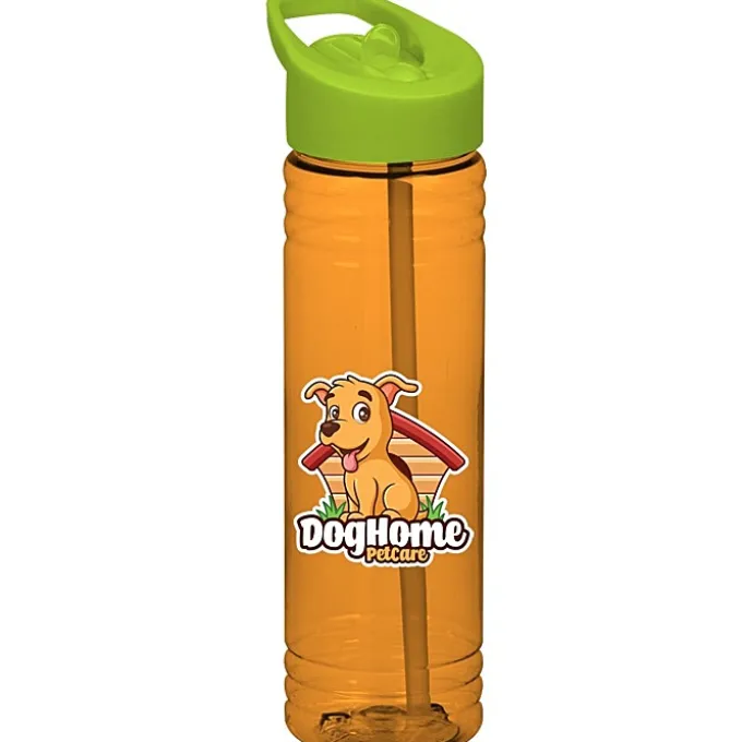 Halcyon Water Bottle with Flip Straw Lid - 24 oz - Full Color