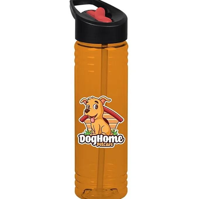 Halcyon Water Bottle with Two-Tone Flip Straw Lid - 24 oz - Full Color