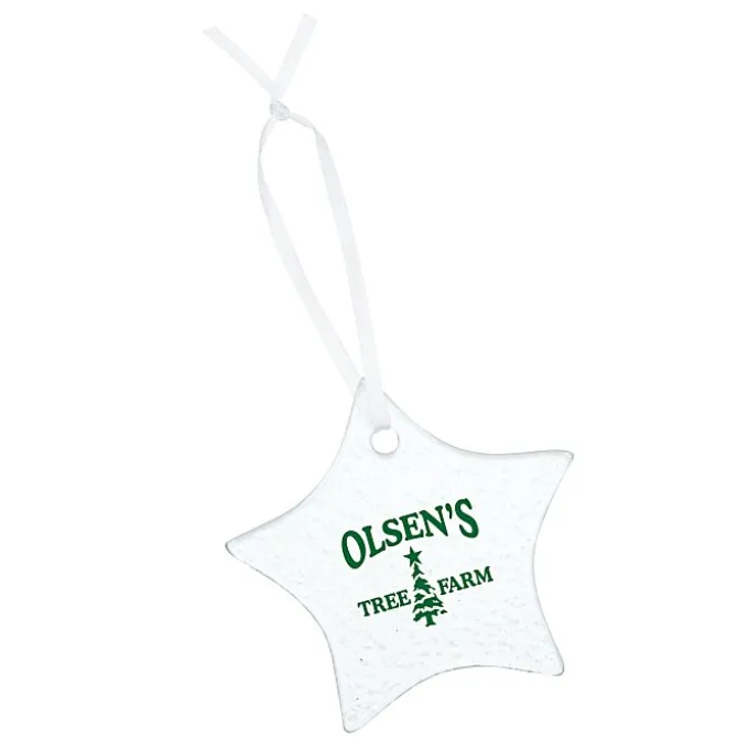 Hammered Glass Ornament - Star