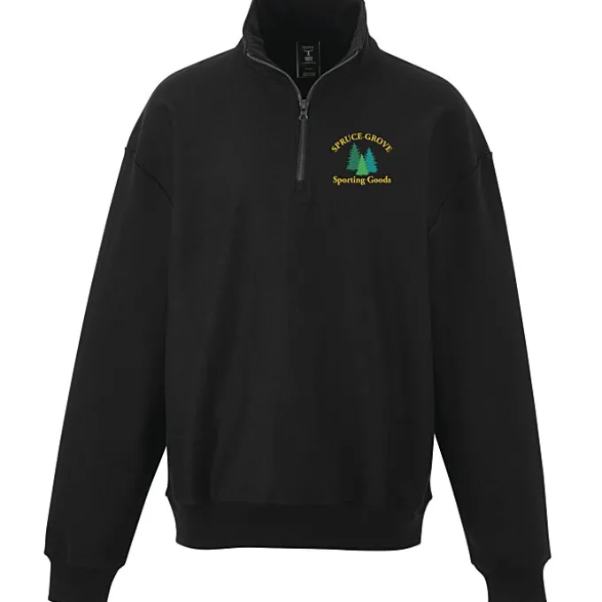 Hanes Beefy Sweats Premium Heavyweight 1/4-Zip Sweatshirt - Embroidered