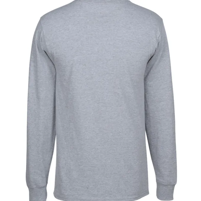 Hanes Workwear Pocket Long Sleeve T-Shirt - Embroidered