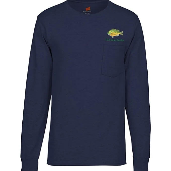 Hanes Workwear Pocket Long Sleeve T-Shirt - Embroidered
