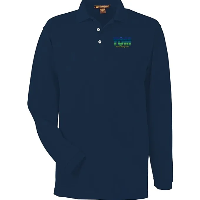Harriton 5.6-oz Easy Blend Long Sleeve Polo