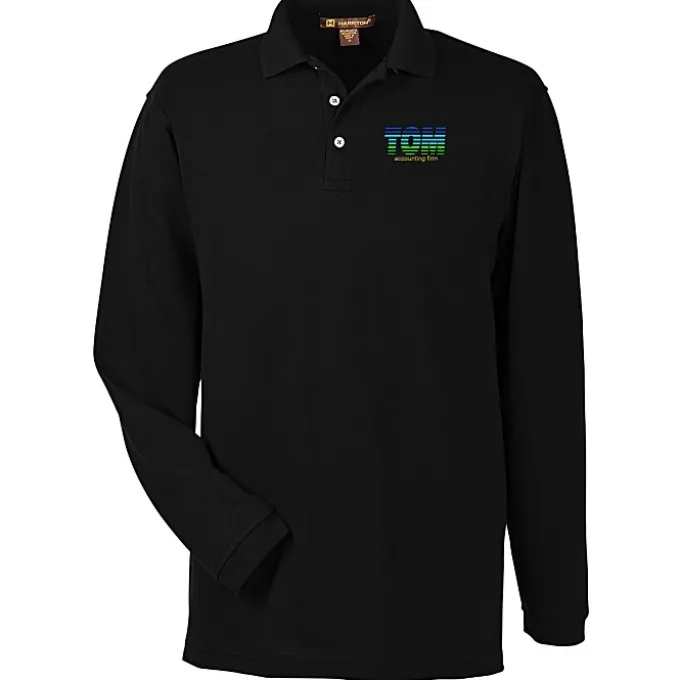 Harriton 5.6-oz Easy Blend Long Sleeve Polo