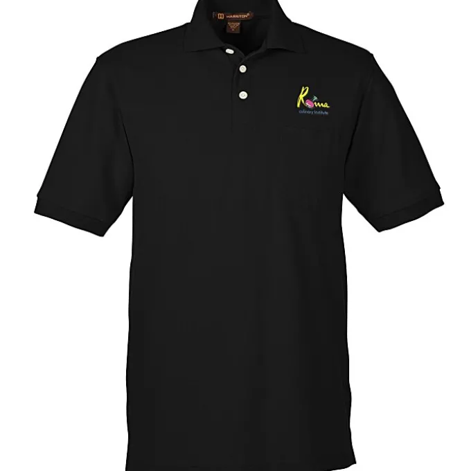 Harriton 5.6-oz Easy Blend Pocket Polo