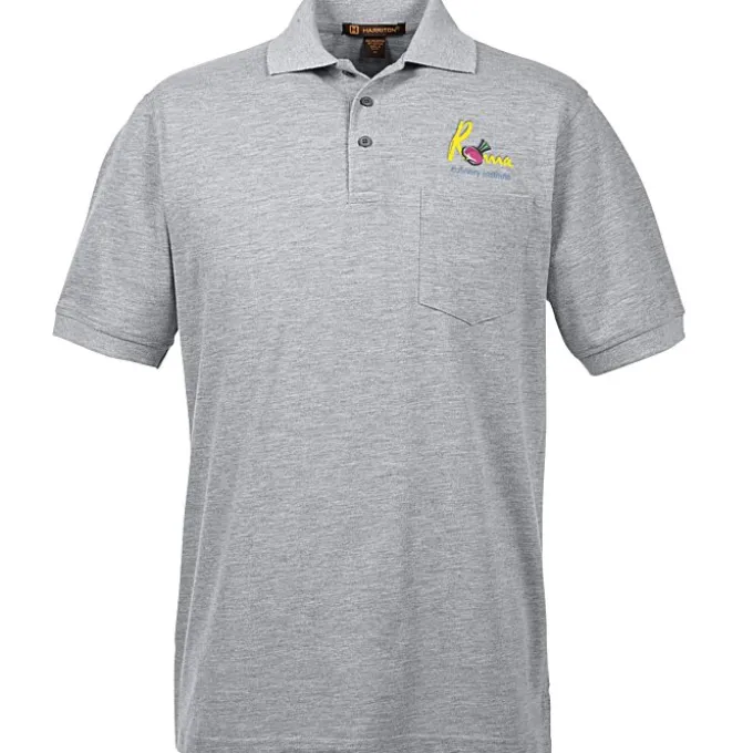 Harriton 5.6-oz Easy Blend Pocket Polo
