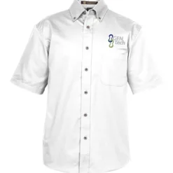Harriton Twill SS Shirt with Stain Release - Men's