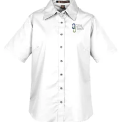 Harriton Twill SS Shirt with Stain Release - Ladies'