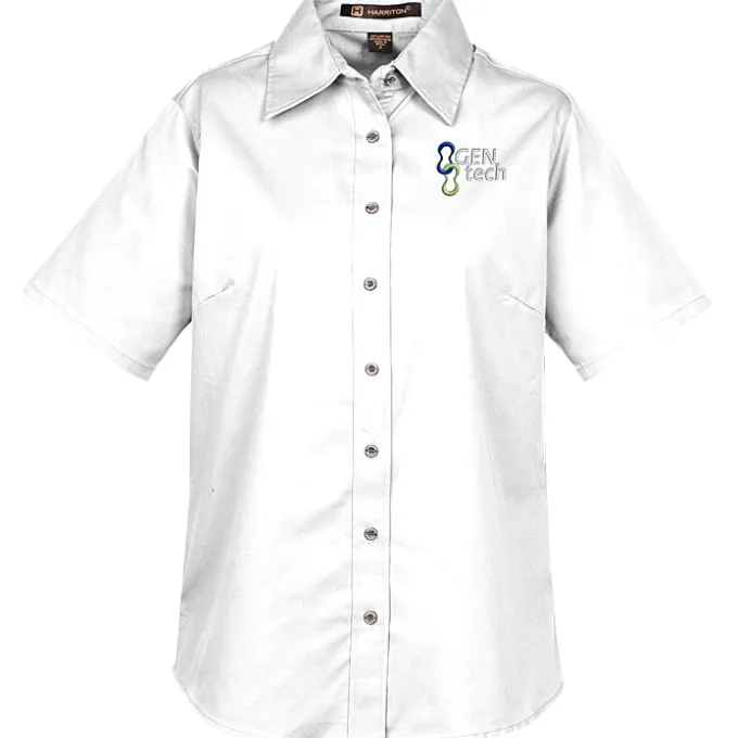 Harriton Twill SS Shirt with Stain Release - Ladies'