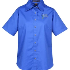 Harriton Twill SS Shirt with Stain Release - Ladies'