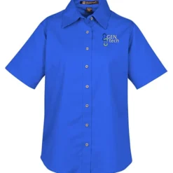 Harriton Twill SS Shirt with Stain Release - Ladies'