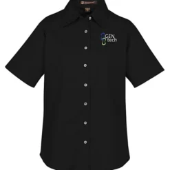 Harriton Twill SS Shirt with Stain Release - Ladies'