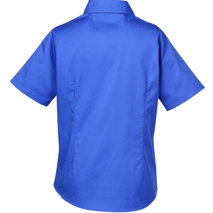 Harriton Twill SS Shirt with Stain Release - Ladies'