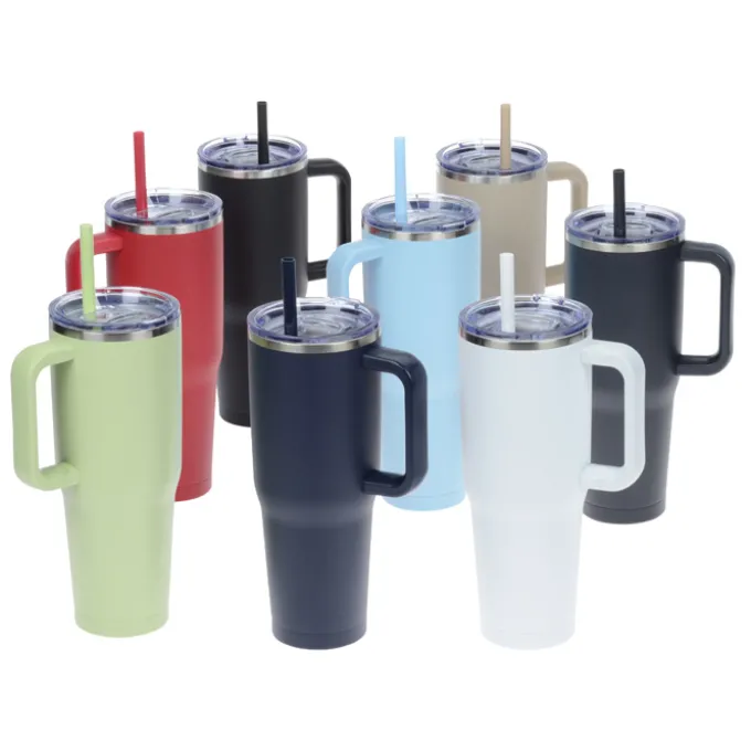 Harriton Vacuum Mug with Straw - 40 oz.