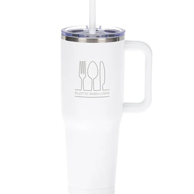Harriton Vacuum Mug with Straw - 40 oz.