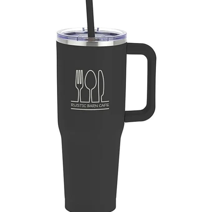 Harriton Vacuum Mug with Straw - 40 oz.